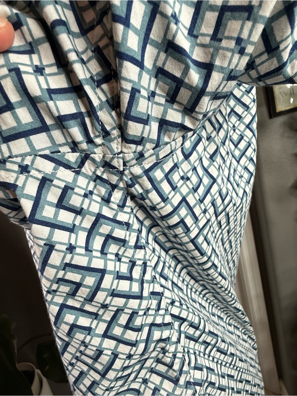 Robert Graham Classic Fit XL Geometric Print Button Down Shirt Blue Teal - Picture 11 of 16